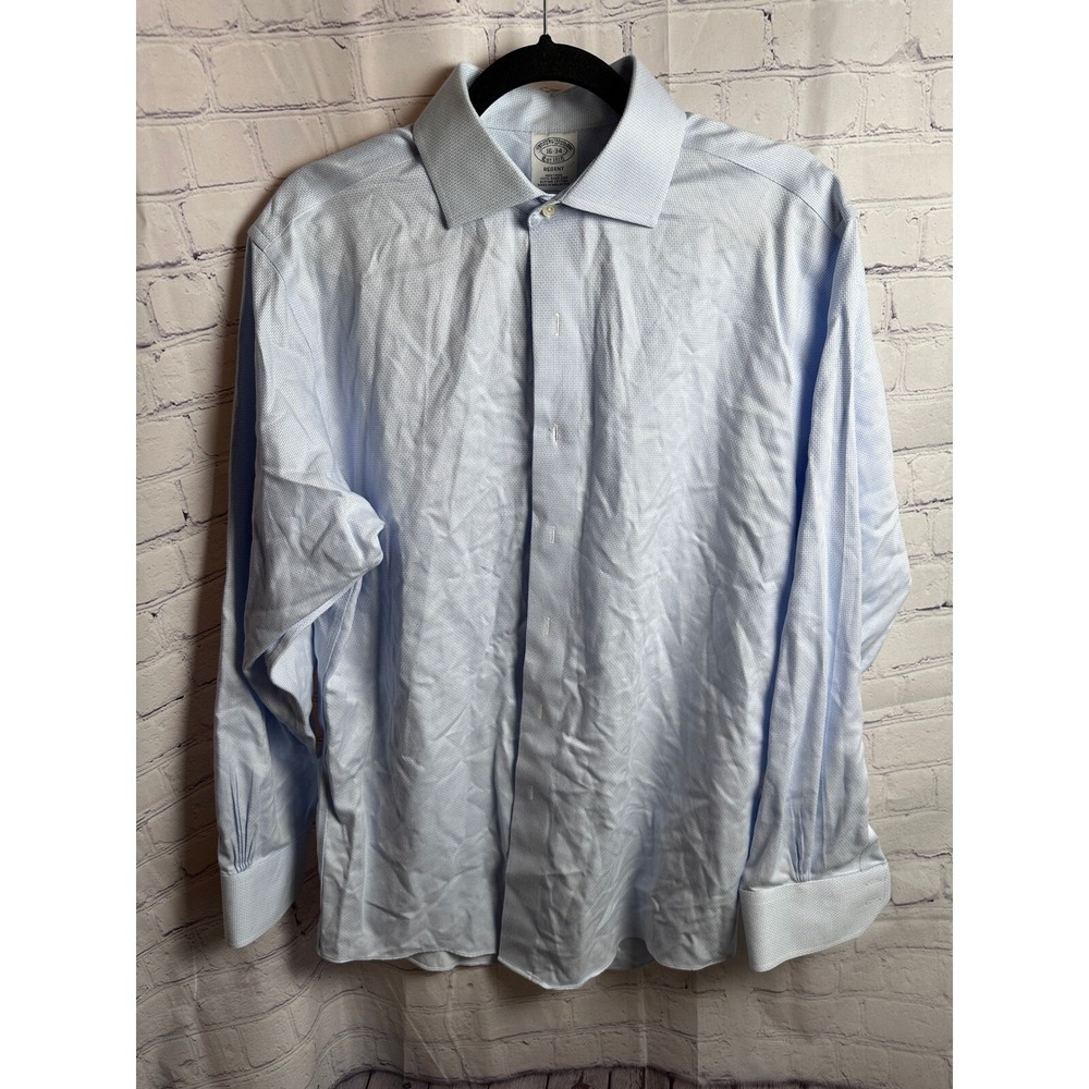 Brooks Brothers Regent Dress Shirt Non-Iron Supima Cotton Blue 16-34